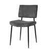Modern Dining Chair (Set of 2) Fabric Upholstered With Black Metal Legs, Home And Bedroom Use - Gray