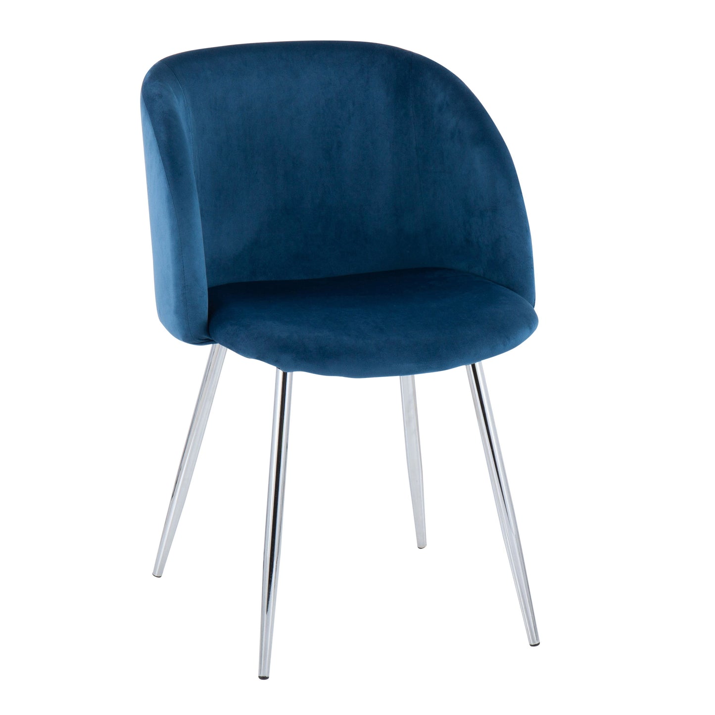 Fran - Contemporary Chair (Set of 2) - Chrome / Blue