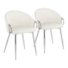 Claire - Contemporary / Glam Chair (Set of 2) - Chrome / White