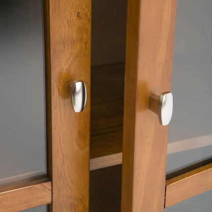 Warm Shaker - Medium Storage Media Cabinet - Light Golden Brown