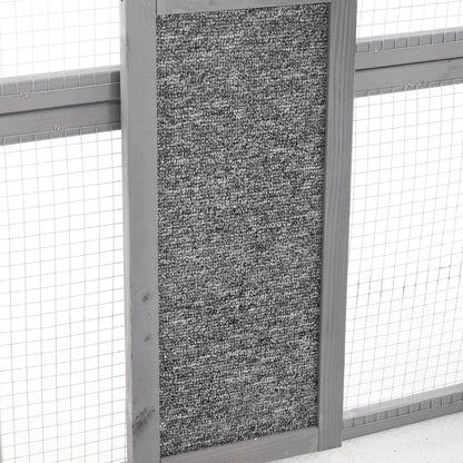 Outdoor Cat House, Diy Cat Enclosure Catio With Double Enter Doors - Light Gray