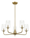Dazzle - 5 Lights Chandelier With Clear Seeded Satin - Antique Brass / Clear / Gold