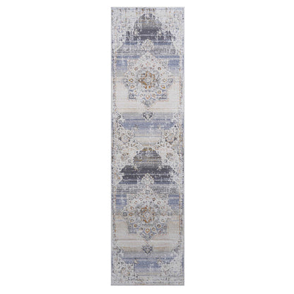 Payas - 2' X 8' Medallion Runner Rug - Cream / Gold