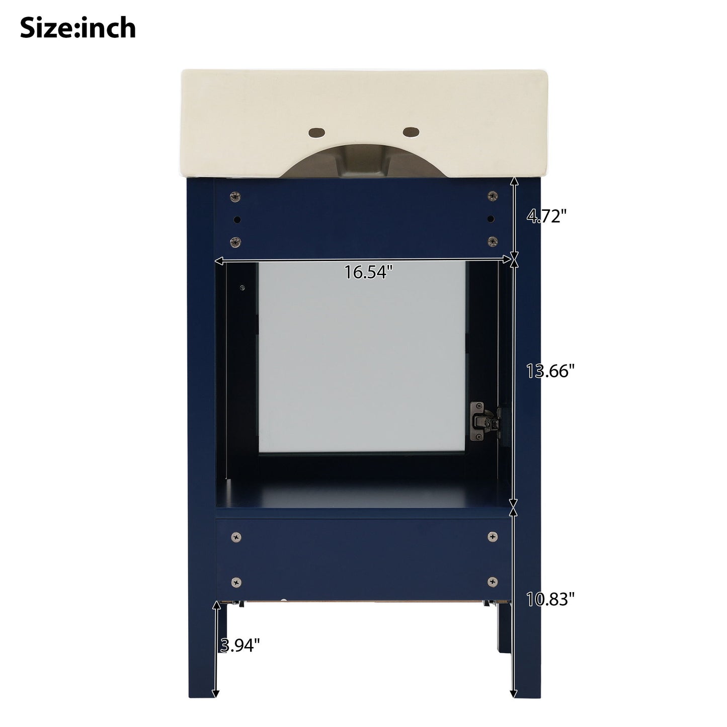 Bathroom Vanity With Ceramic Sink And Ample Storage, Ideal For Small Bathrooms - Blue