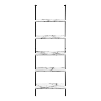 Bookshelf, Bookcase, Etagere, Ladder, 5 Tier, For Office, Contemporary & Modern - White