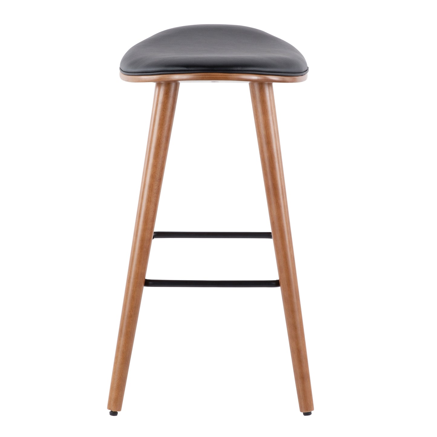 Saddle - Mid-Century Modern Counter Stool (Set of 2) - Walnut / Black