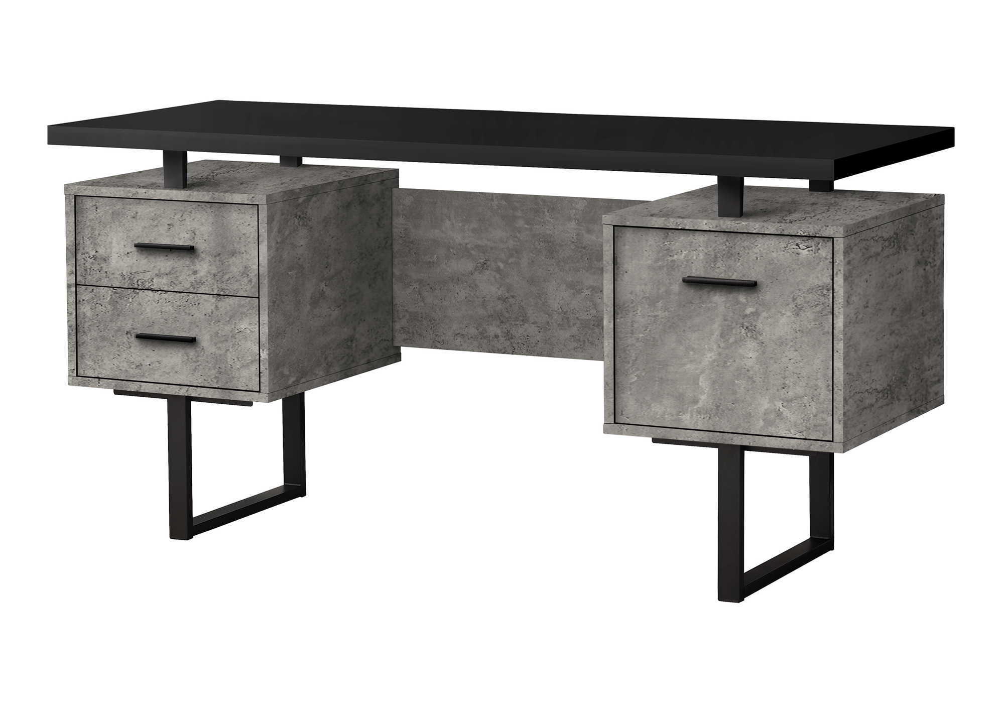 Computer Desk For Home Office, Laptop, Left, Right Set - Up, Storage Drawers, Contemporary & Modern - Black