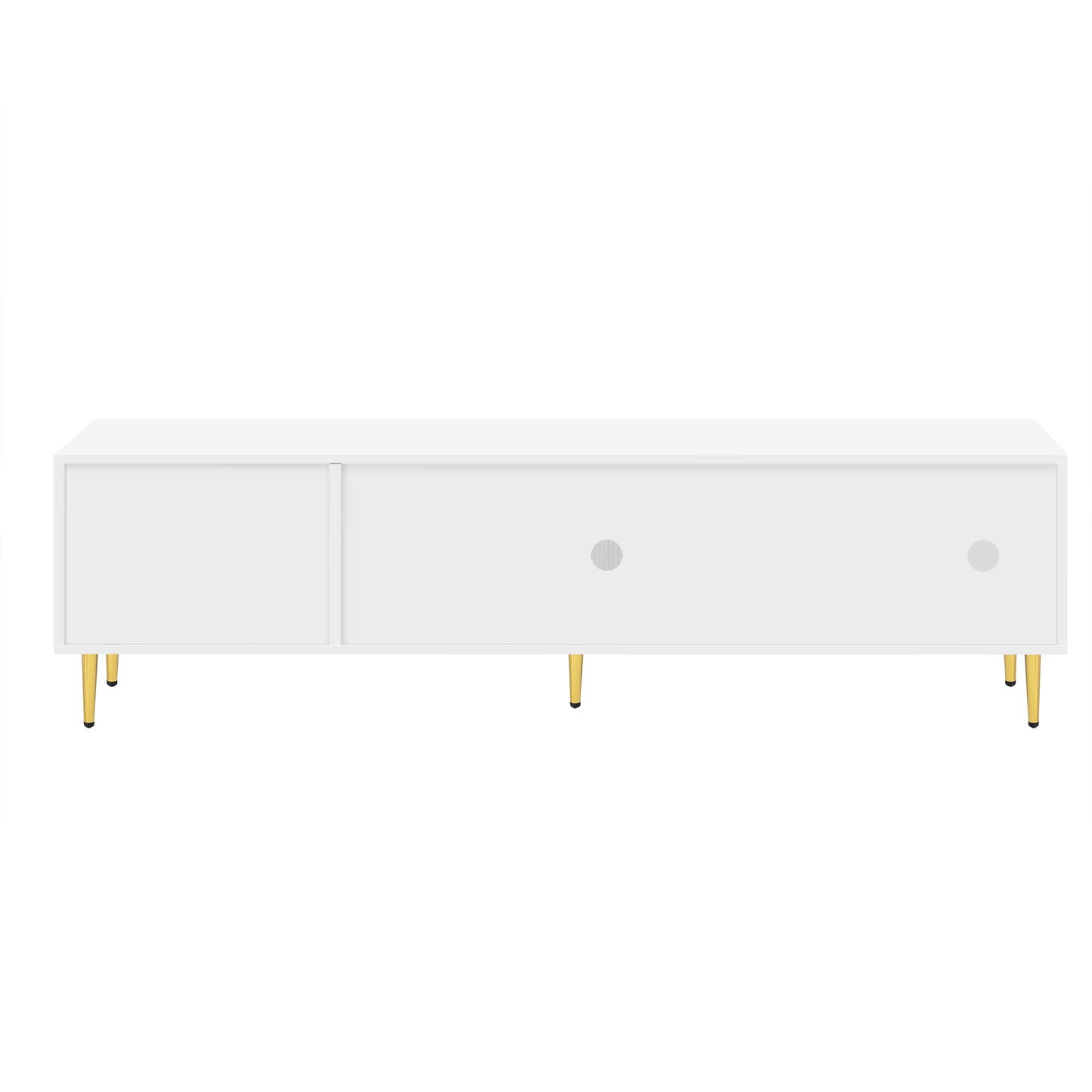 Modern TV Stand For Up To 70" TV, Entertainment Center TV Media Console Table, With 3 Shelves And 2 Cabinets, TV Console Cabinet Furniture For Living Room - White
