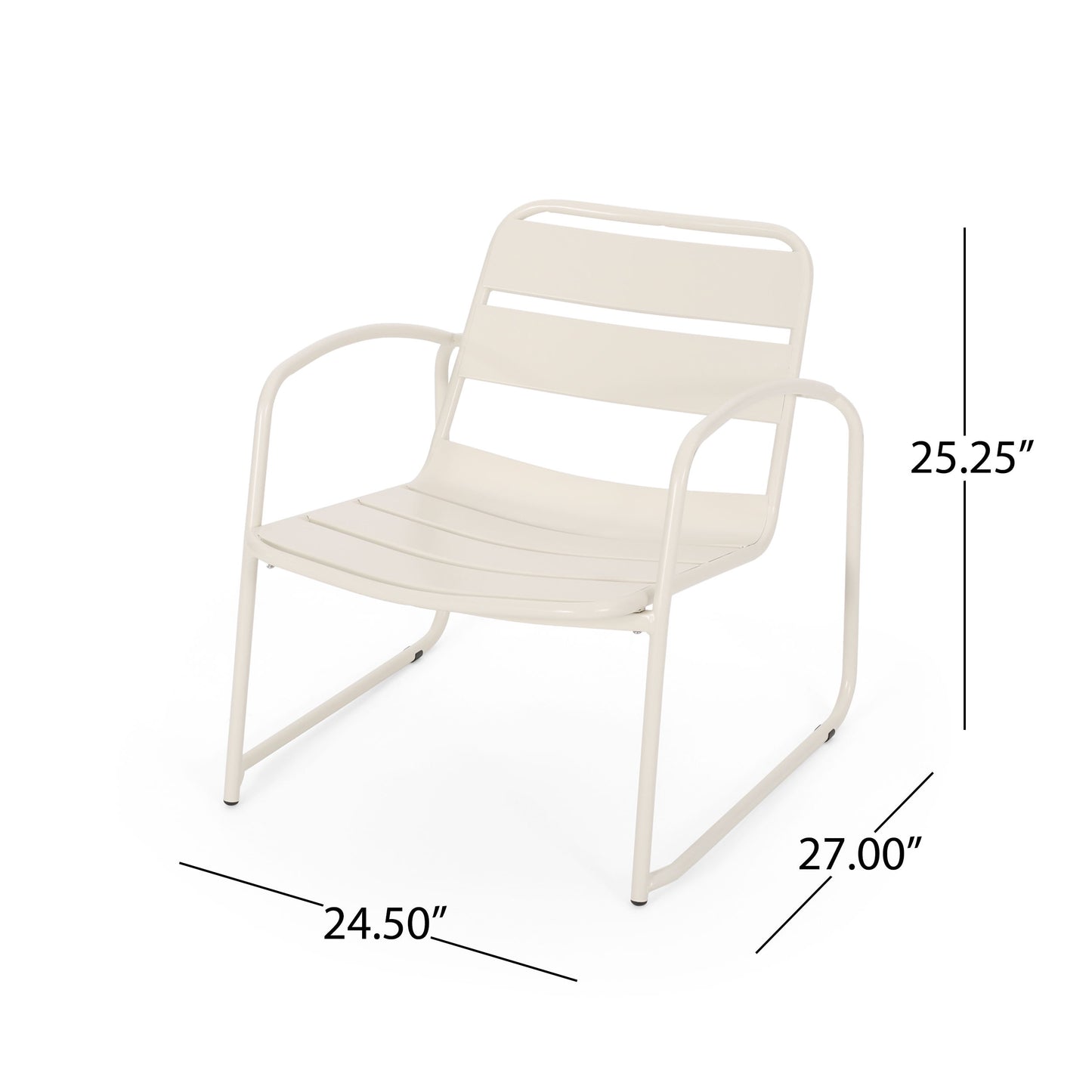 Outdoor Accent Chair With Metal Frame - White