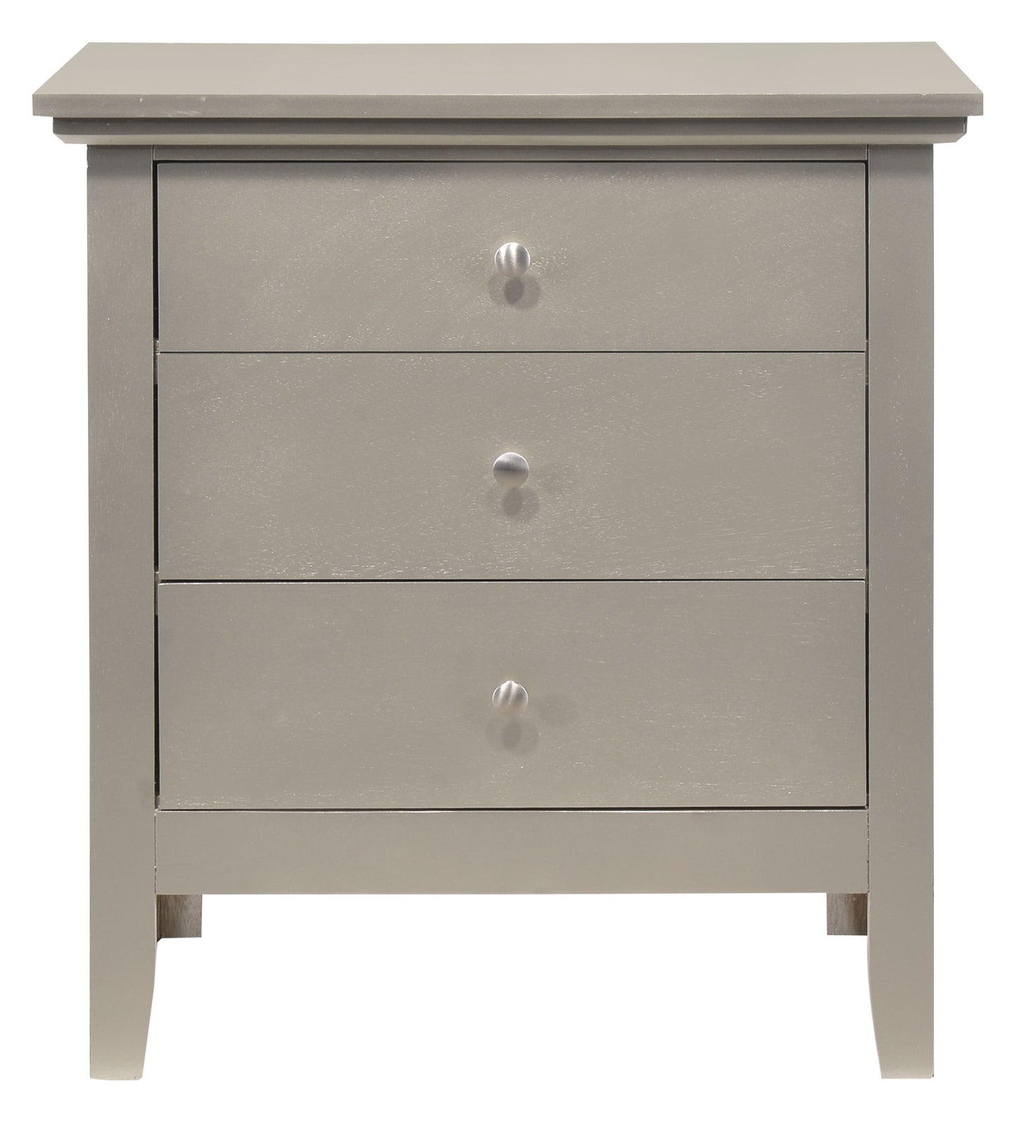 3 Drawer Nightstand - Silver Champagne