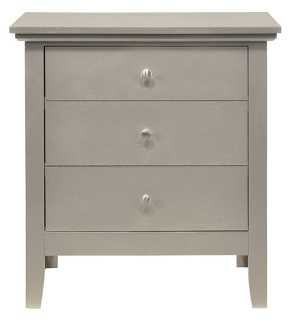 3 Drawer Nightstand - Silver Champagne