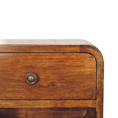 Mini Curve Floating Nightstand - Chestnut