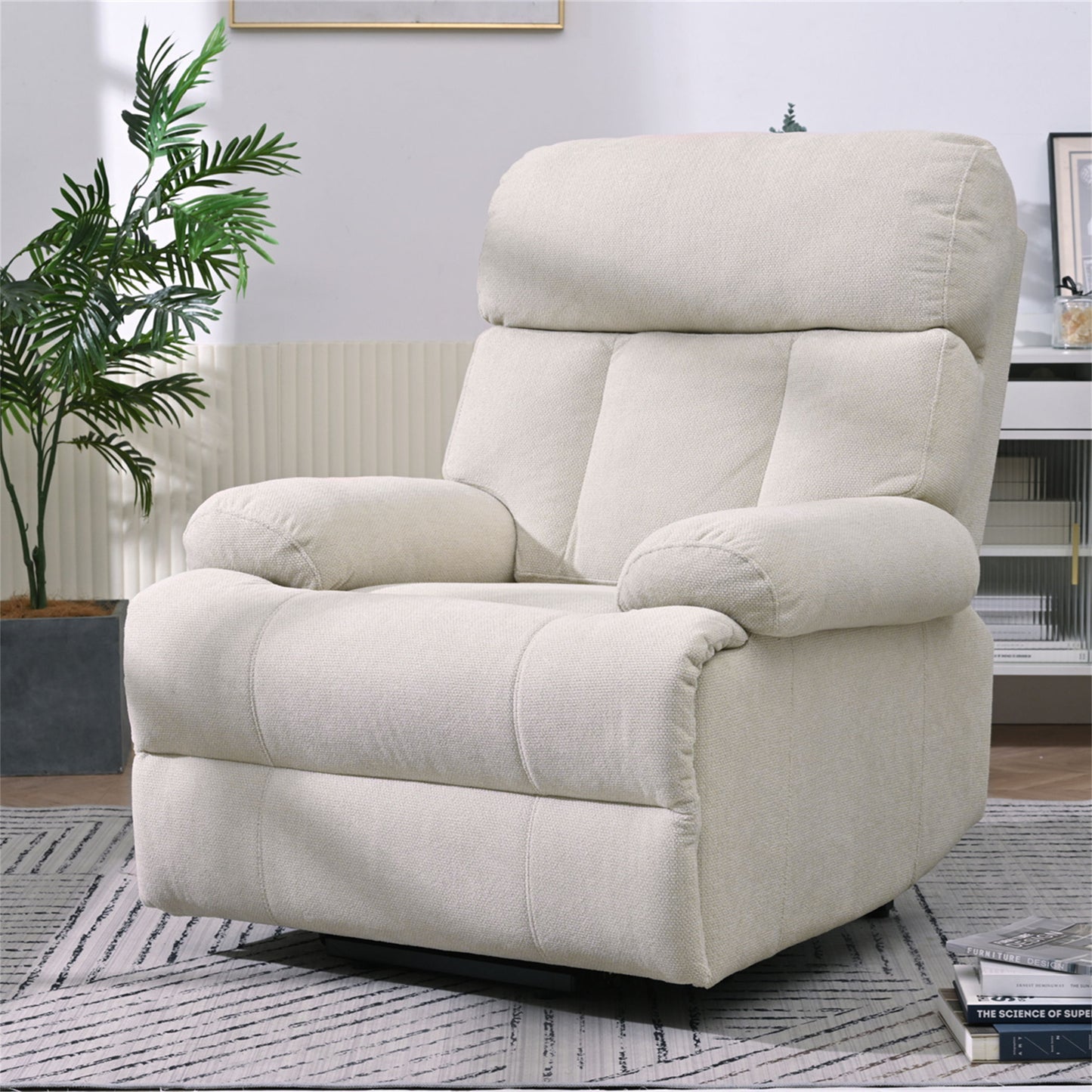 Oversized Power Lift Recliner Chair - Electric Fabric Reclining Sofa Chair With Remote Control, Side Pocket, And Spacious Seat For Home Theater - Light Gray
