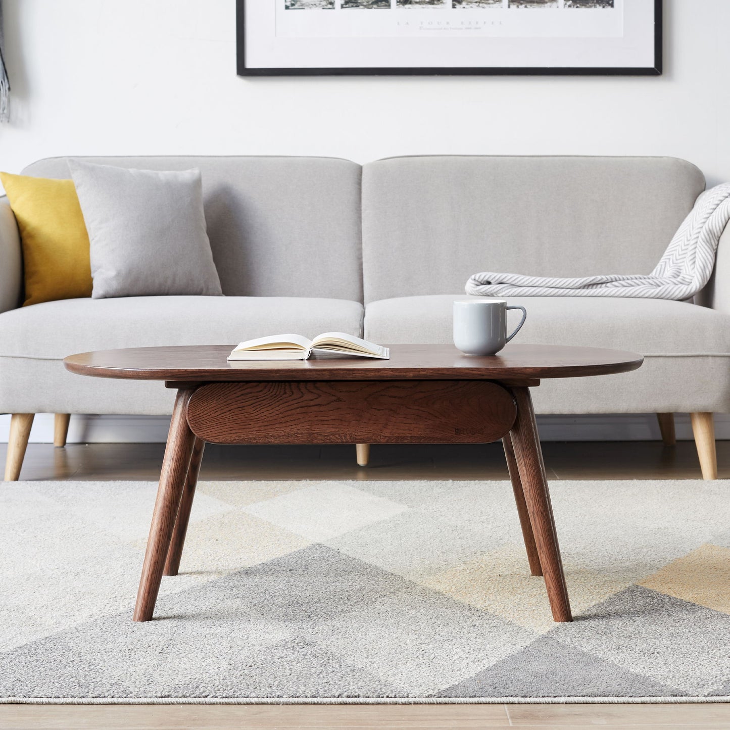 Capsule Centre Low Table With Drawers, Coffee Table - Natural