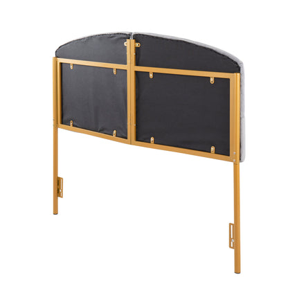 Lindsey - Queen Headboard Contemporary Glam - Gold / Gray