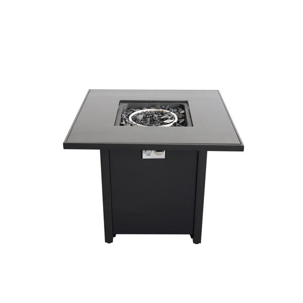Powder Coated Fire Pit With Lid - Black