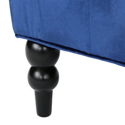 Nurturing - Upholstered Loveseat With Wing Back And Diamond Tufting - Navy Blue