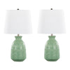 Claudia - Contemporary Lamp (Set of 2) - Sage Green / Polished Nickel / White