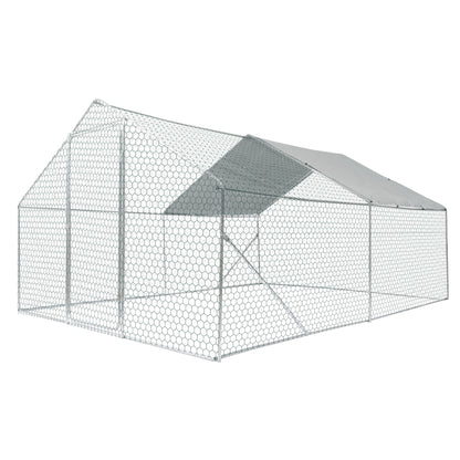 Xpt034 Outdoor Chicken Coop Metal Big Space - Silver Gray