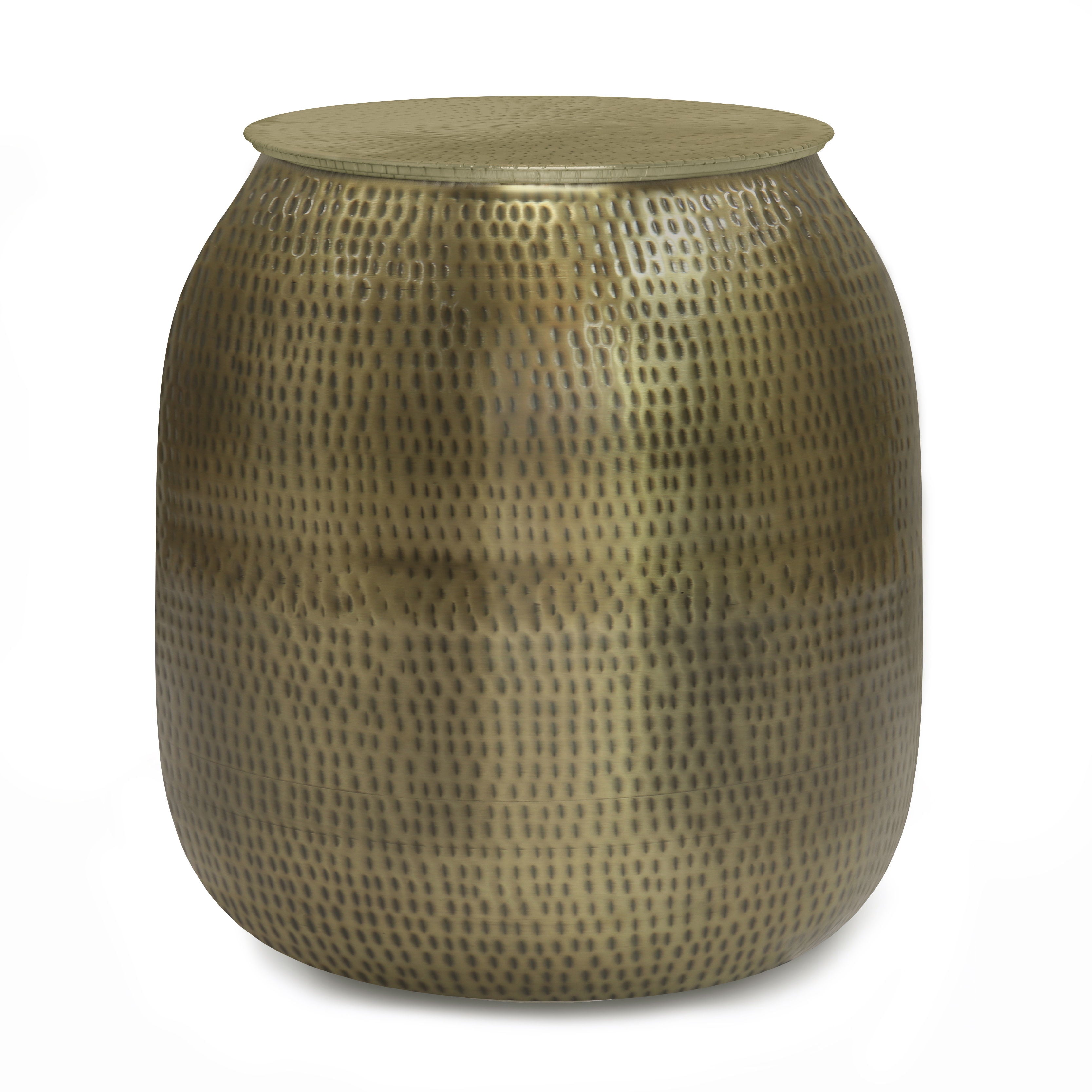 Griffen - Metal Storage Accent Table - Antique Gold