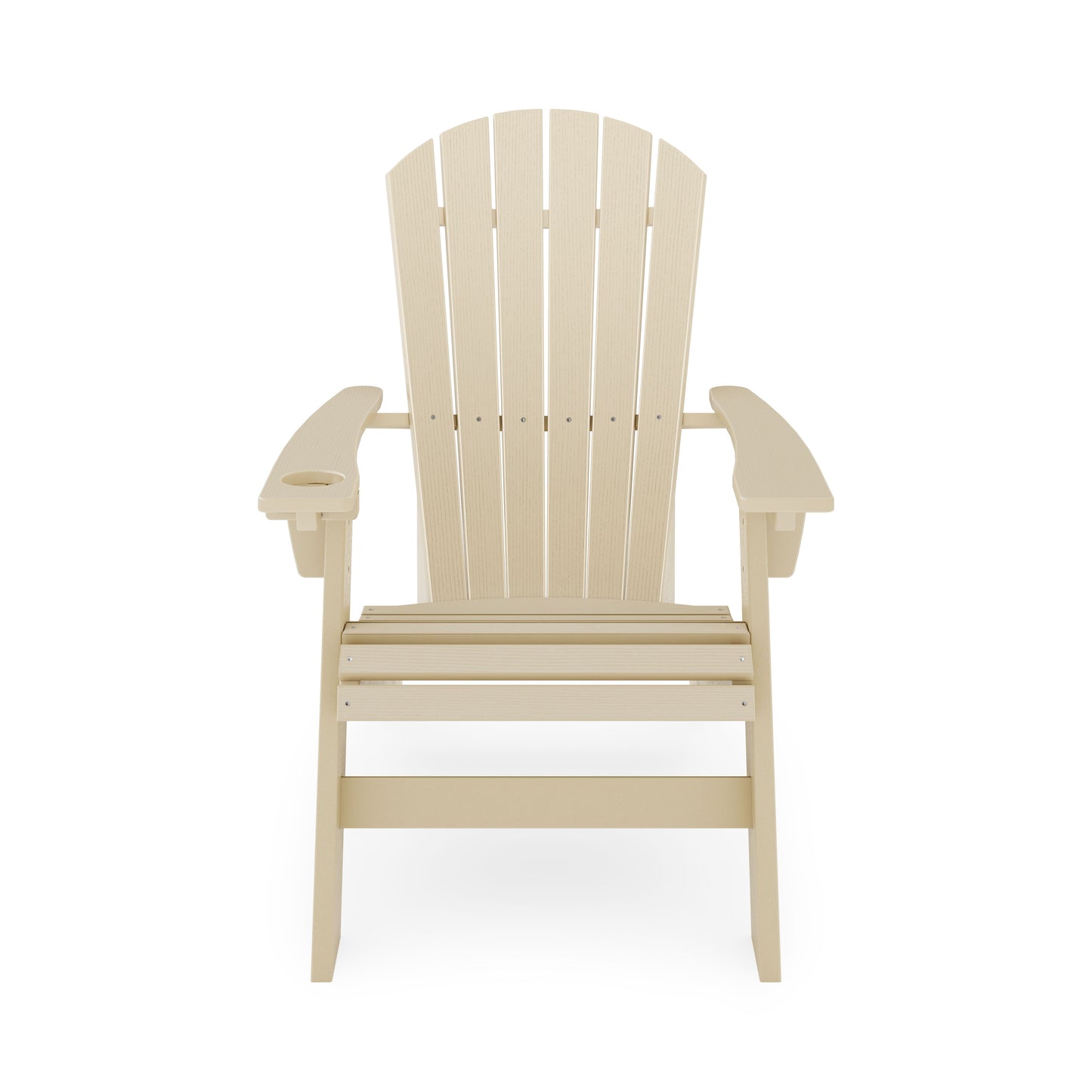 Adirondack Chair Sturdy HDPE Poly Lumber For Poolside, Patio, And Garden Relaxation - Beige