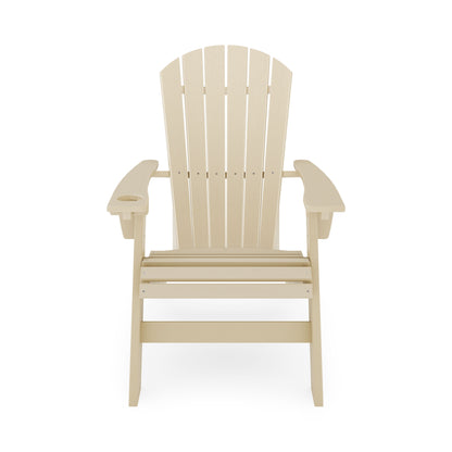 Adirondack Chair Sturdy HDPE Poly Lumber For Poolside, Patio, And Garden Relaxation - Beige
