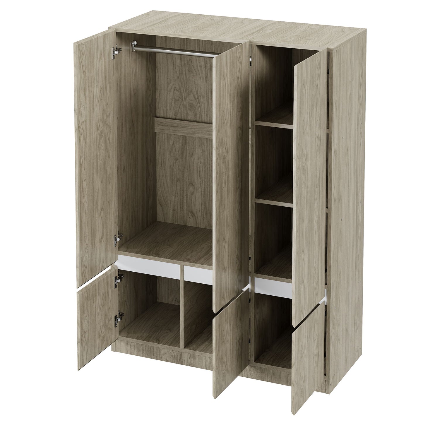 6 Doors Wardrobe Storage For Bedroom - Nature