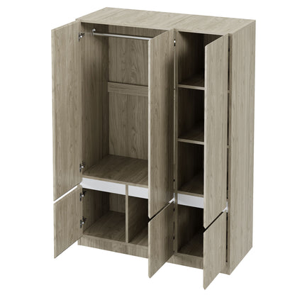 6 Doors Wardrobe Storage For Bedroom - Nature
