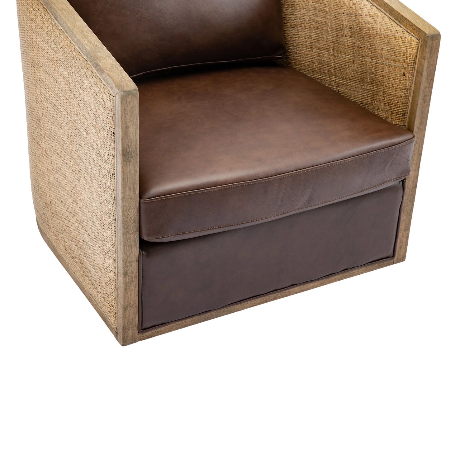 Swivel Barrel Chair, Comfy Round Accent Sofa Chair For Living Room, 360 Degree Swivel - Brown
