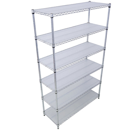 6 Tier 6000Lbs Capacity Nsf Metal Shelf Wire Shelving Unit, Heavy Duty Adjustable Storage Rack With Wheels & Shelf Liners For Commercial Grade Utility Steel Storage Rack - Chrome