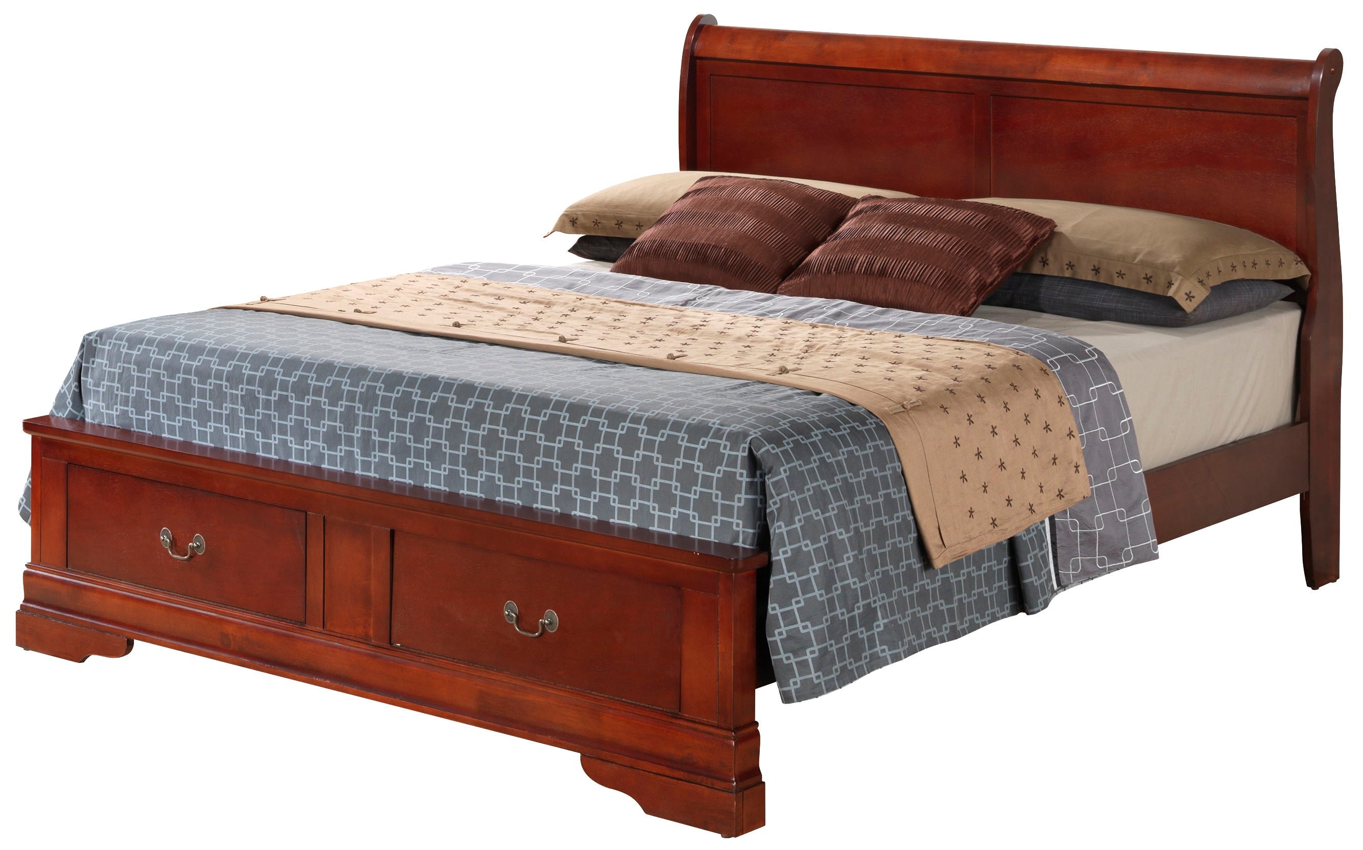 Louis Phillipe - King Storage Bed - Cherry
