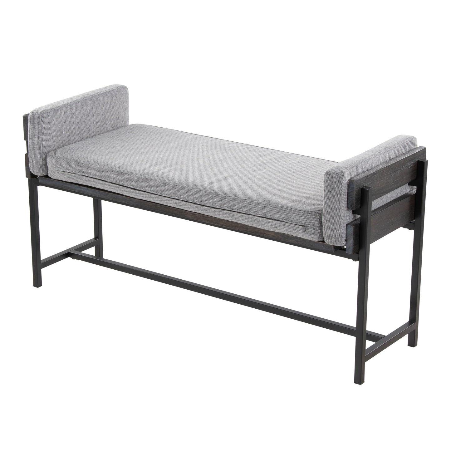 Kari - Farmhouse Bench - Black / Gray / Light Gray