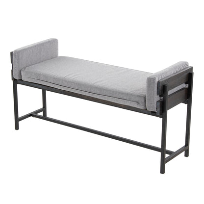 Kari - Farmhouse Bench - Black / Gray / Light Gray