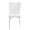 Style Minimalist Dining Chairs With 4 White Sponge Seats And Metal Legs, With 1 Chair Serving Multiple Purposes - Milky White