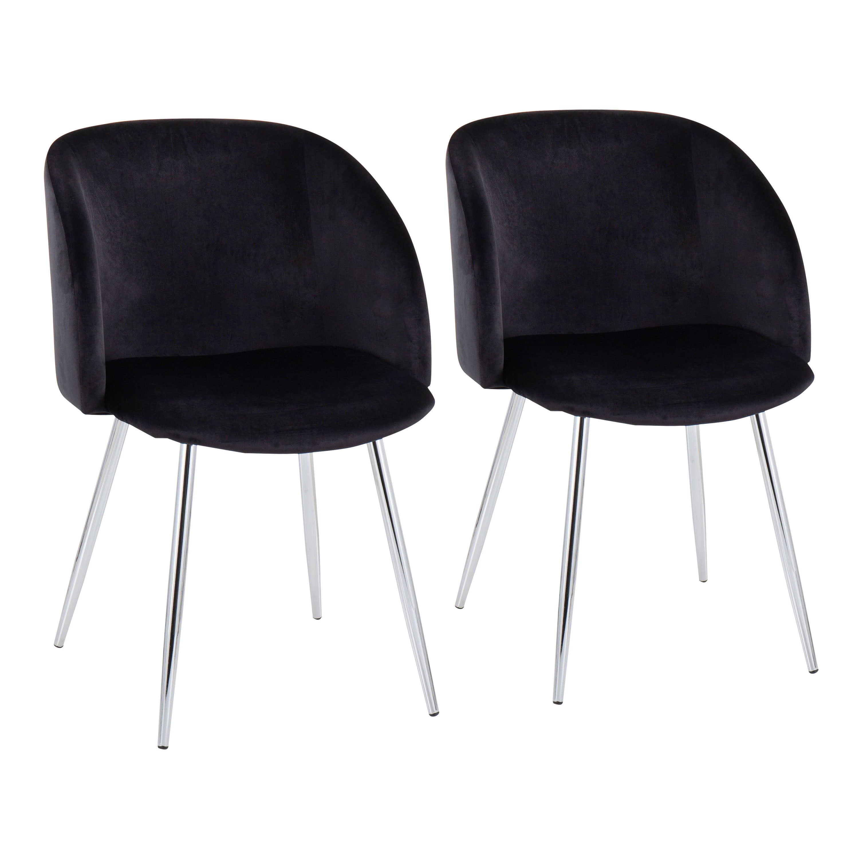 Fran - Contemporary Chair (Set of 2) - Chrome / Black