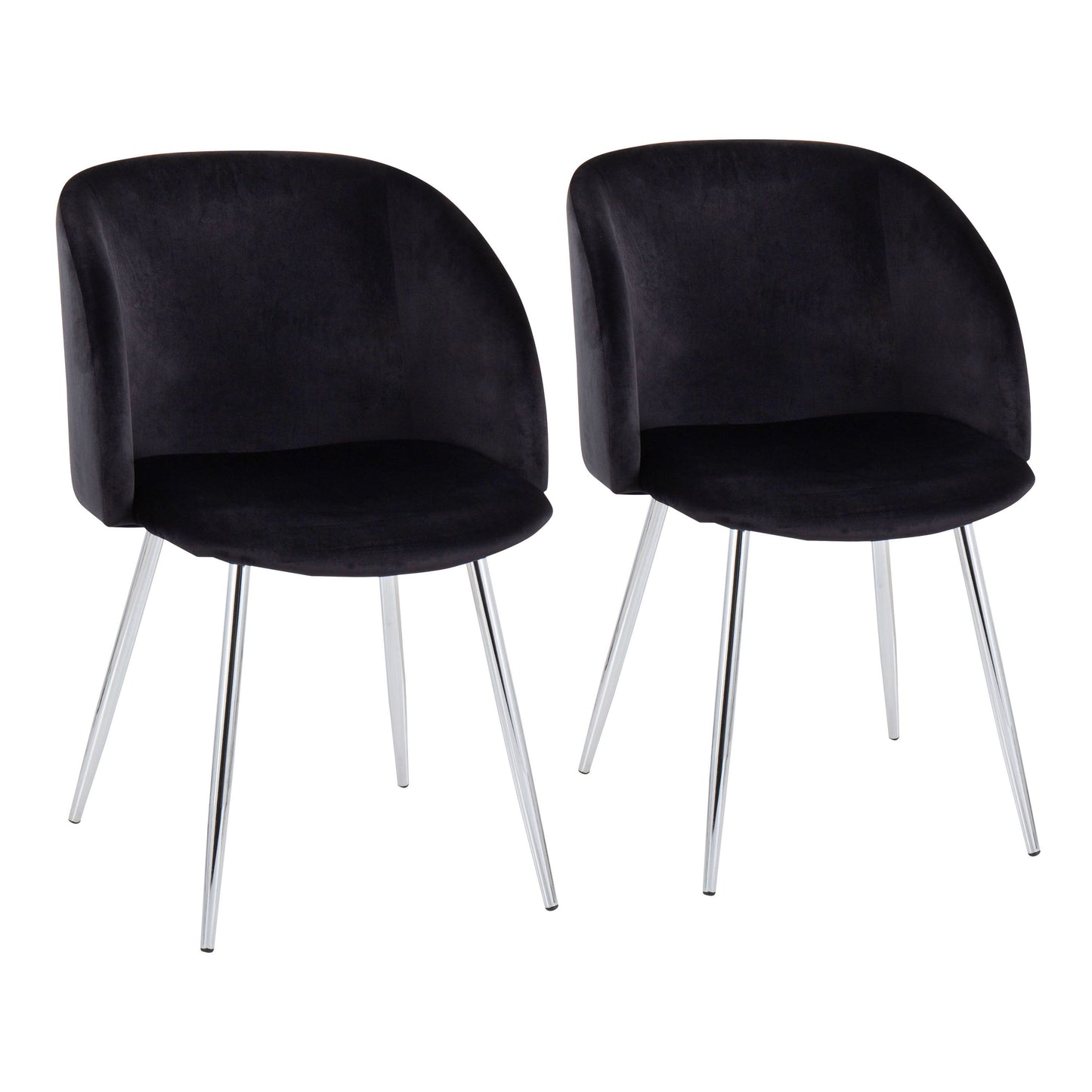 Fran - Contemporary Chair (Set of 2) - Chrome / Black