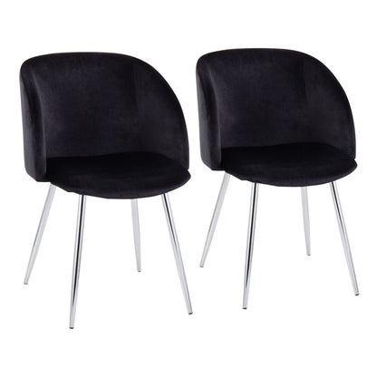 Fran - Contemporary Chair (Set of 2) - Chrome / Black