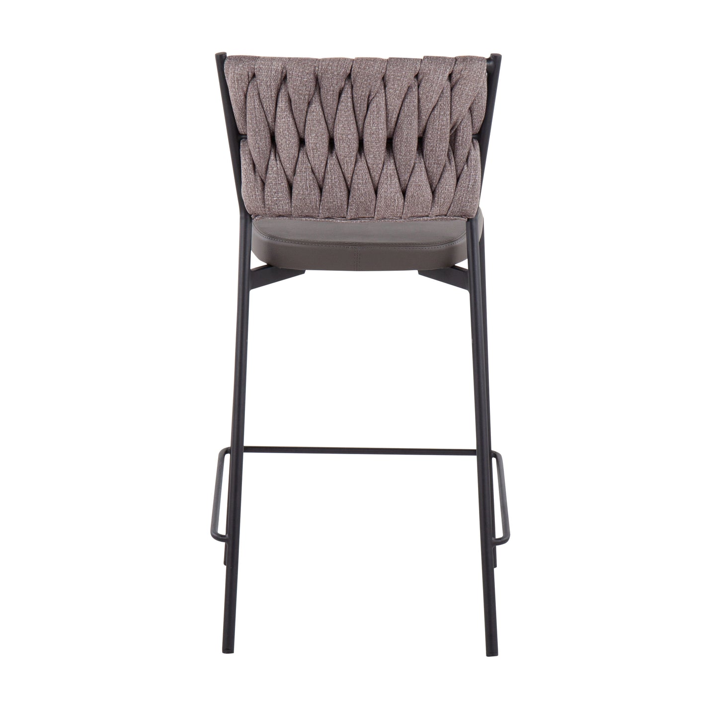 Tania - Braided Contemporary Counter Stool (Set of 2) - Black / Gray / Light Brown