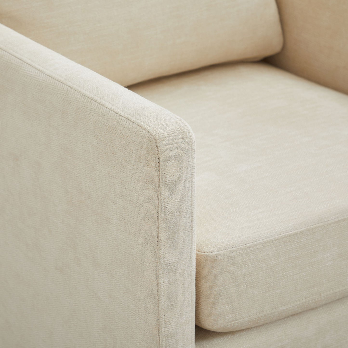 Square Upholstered Swivel Accent Chair With 360 Degree Rotation - Beige