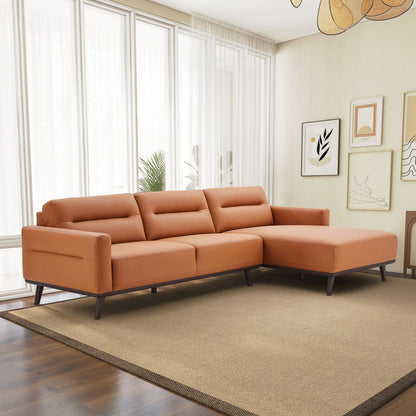 Ella - L-Shaped Right Sectional Couch - Cognac