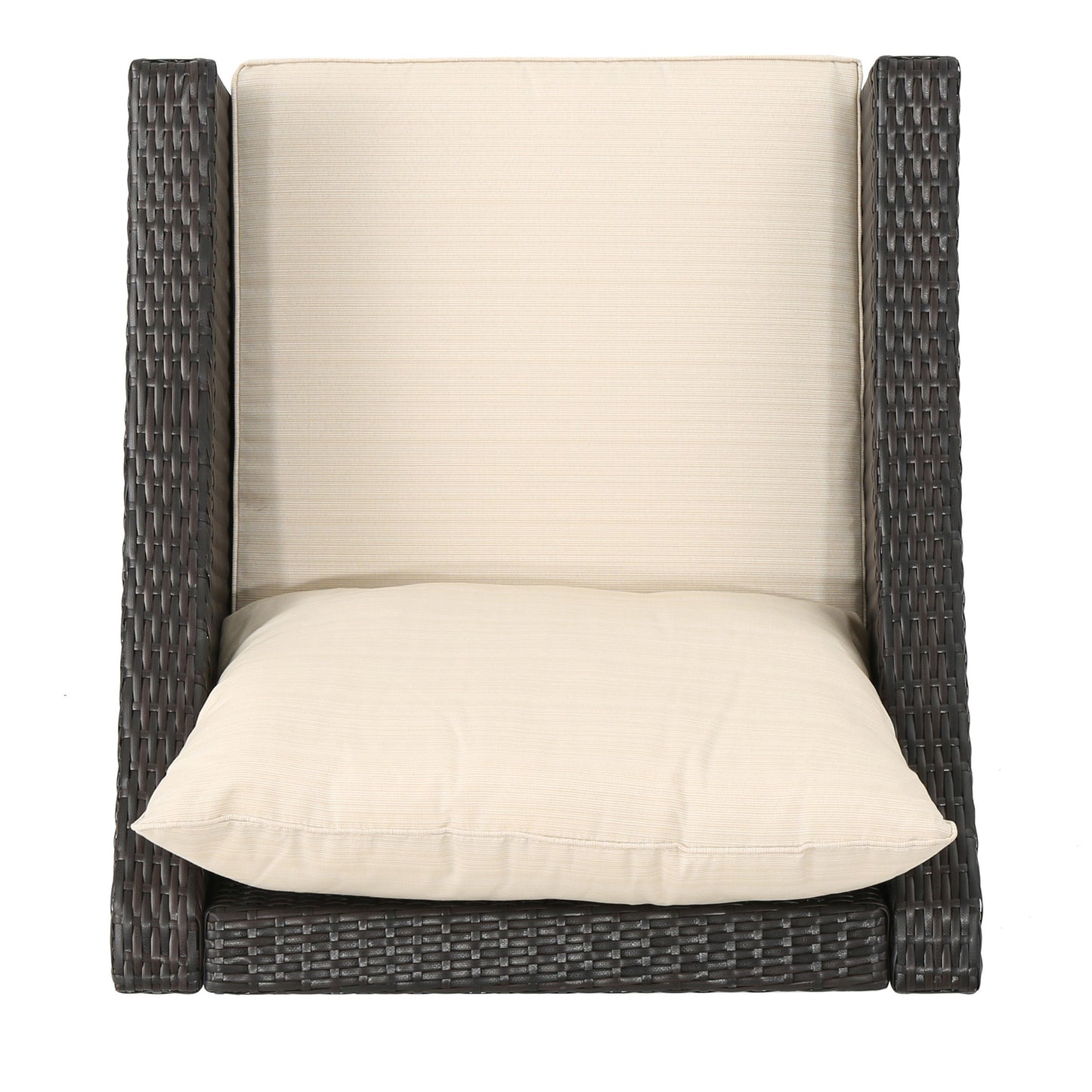Antibes - 4 Pieces Wicker Chat Set - Brown / Beige