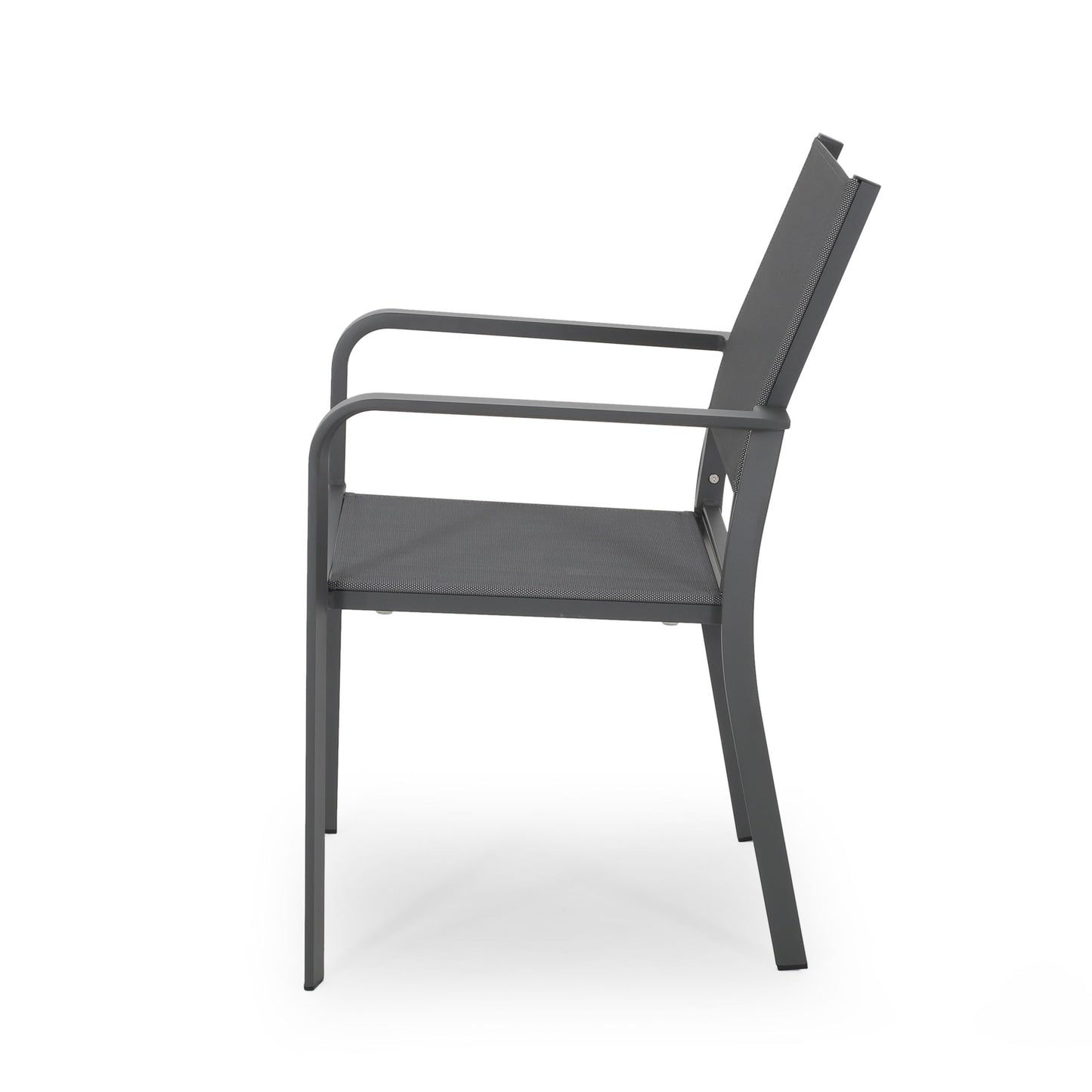 Waterfal - Outdoor Aluminum Dining Chair With Mesh Seat (Set of 2) - Dark Gray