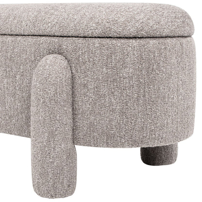 Hugo - Oval Fully Upholstered Storage Bench - Brown