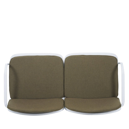 Luna - Outdoor Patio Loveseat - White / Green