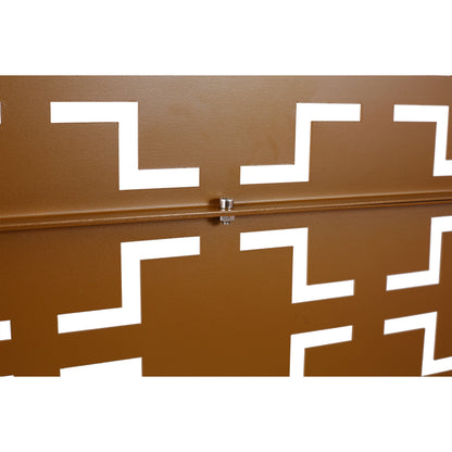 Outdoor & Indoor Freestanding Decorative Privacy Screen For Deck Balcony Patio, Metal Privacy Screen - Brown