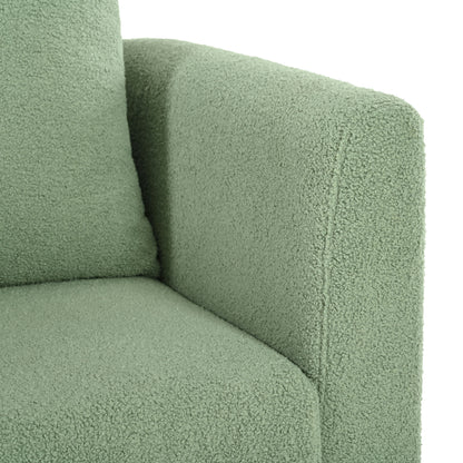Modern Accent Chair, Upholstered Armchair For Living Room, Mid Century Fabric Lounge Chair With Pillow, Comfortable Reading Chair With Wood Legs For Living Room, Reception Room - Light Green