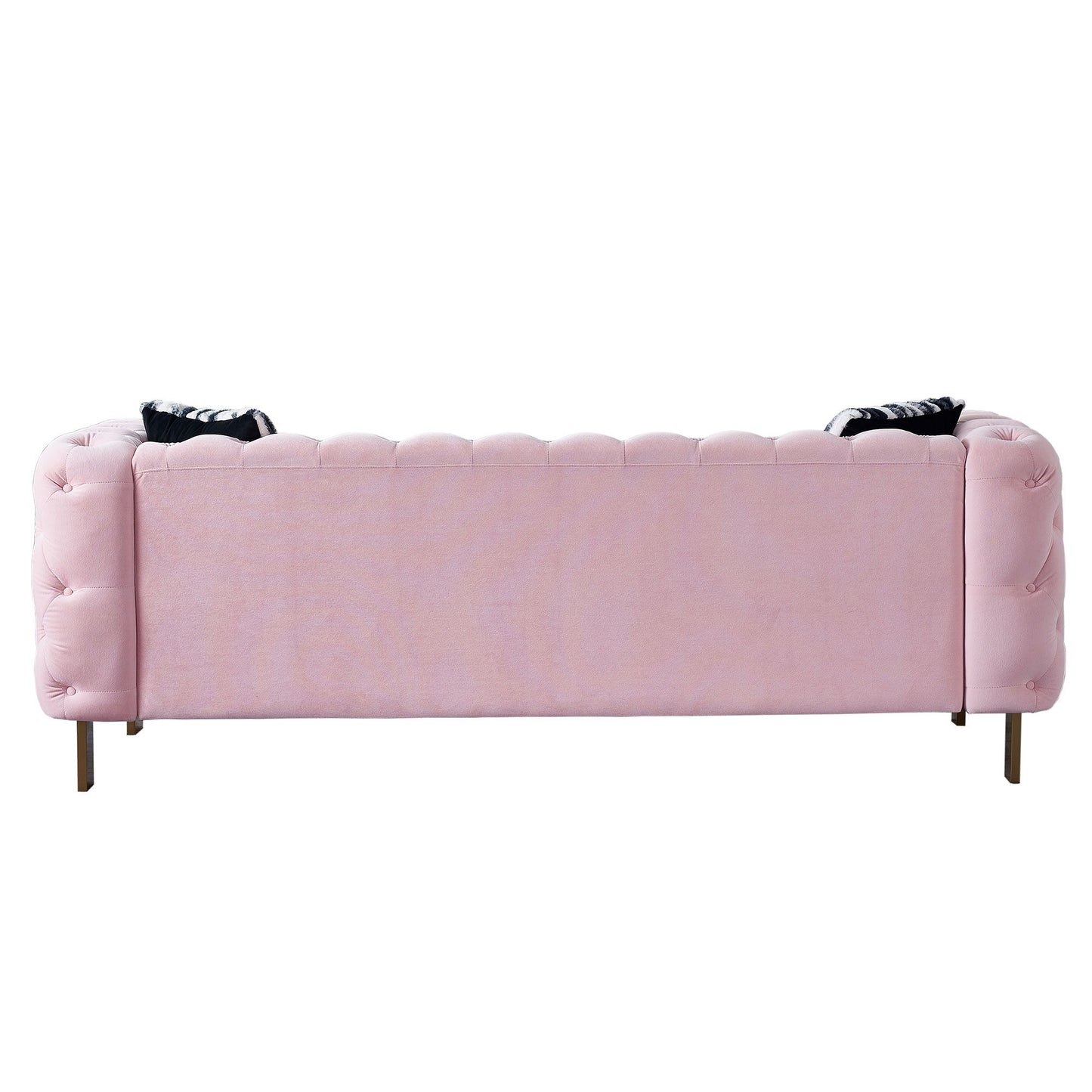 Chesterfield - Modern Tufted Velvet Living Room Sofa, 84.25''W Couch - Pink