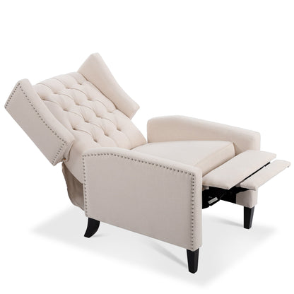Manual Wing Chair Recliner - Beige