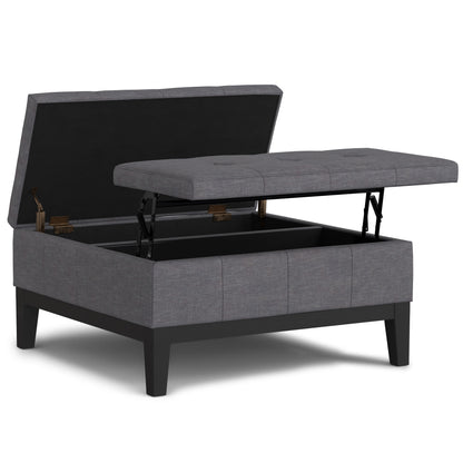 Dover - Lift Top Coffee Table Storage Ottoman - Gray