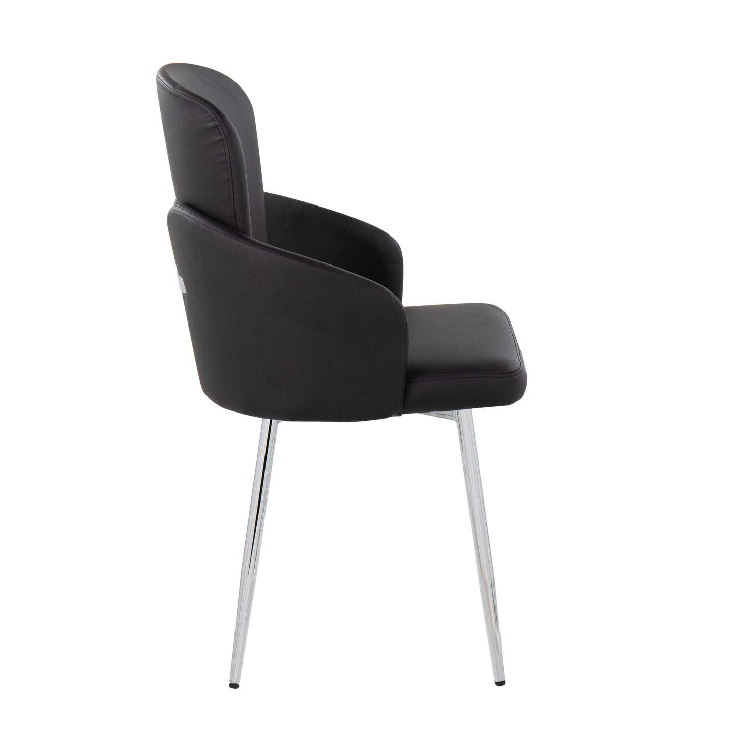 Dahlia - Contemporary Dining Chair (Set of 2) - Chrome / Black